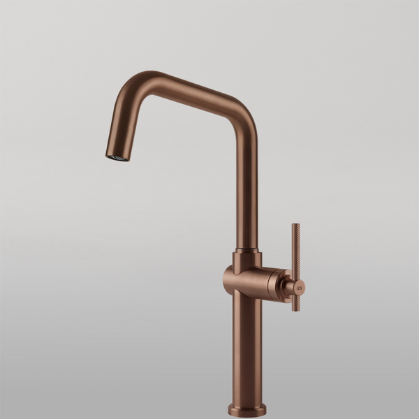 Gessi Habito Square Goose Neck Swivel Mixer Brushed Copper