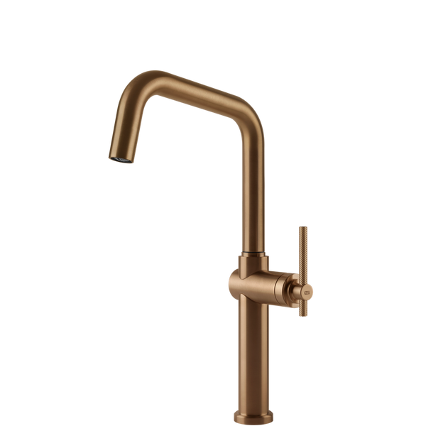 Gessi Habito Square Goose Neck Swivel Mixer Warm Bronze