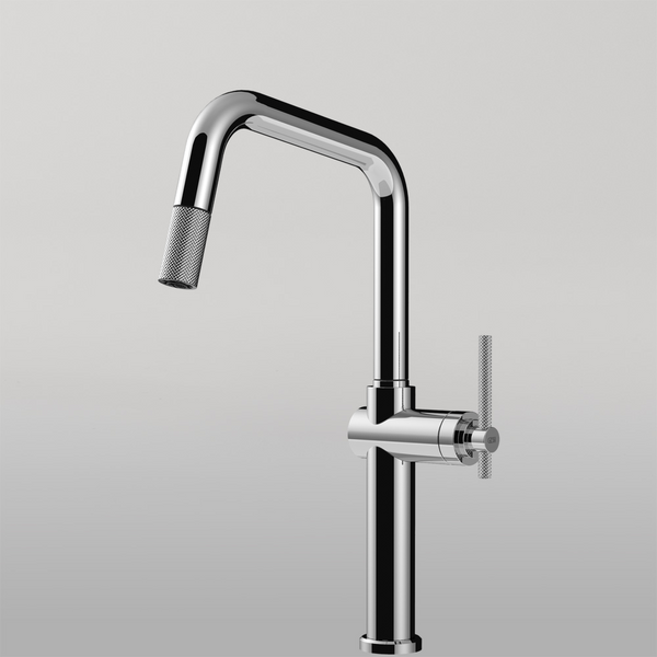 Gessi Habito Square Goose Neck Pull Out Mixer Chrome