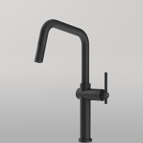Gessi Habito Square Goose Neck Pull Out Mixer Matte Black