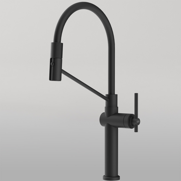 Gessi Habito Goose Neck Semi-Professional Spray Mixer Matte Black