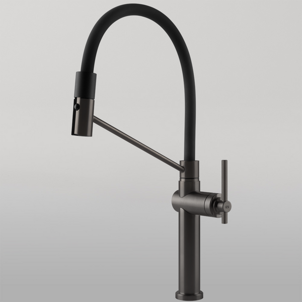 Gessi Habito Goose Neck Semi-Professional Spray Mixer Brushed Black