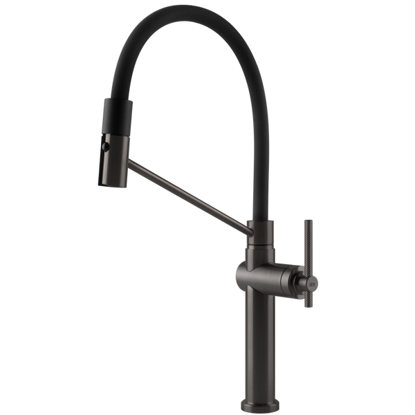 Gessi Habito Goose Neck Semi-Professional Spray Mixer Brushed Black