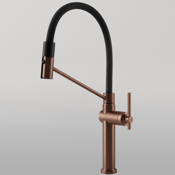 Gessi Habito Goose Neck Semi-Professional Spray Mixer Brushed Copper