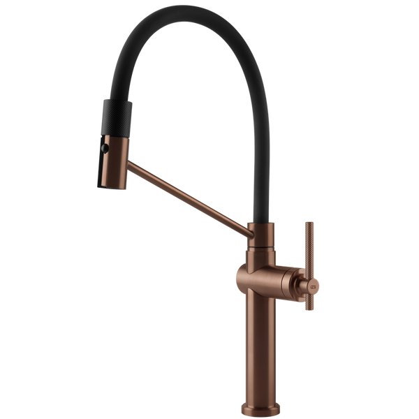 Gessi Habito Goose Neck Semi-Professional Spray Mixer Brushed Copper