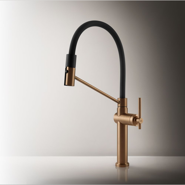 Gessi Habito Goose Neck Semi-Professional Spray Mixer Warm Bronze