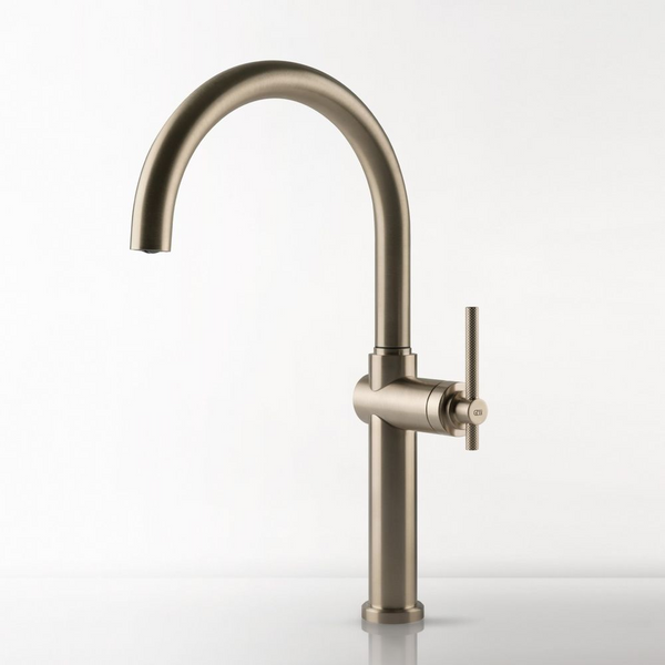 Gessi Habito Goose Neck Swivel Mixer Brushed Nickel