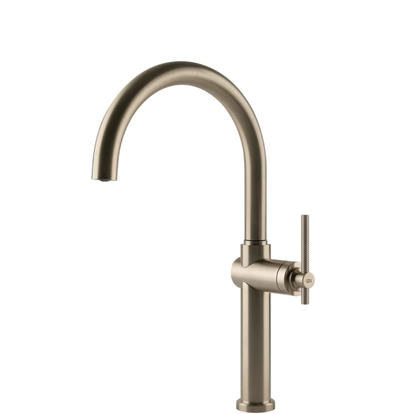 Gessi Habito Goose Neck Swivel Mixer Brushed Nickel