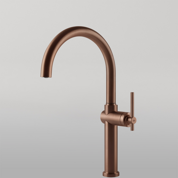 Gessi Habito Goose Neck Swivel Mixer Brushed Copper
