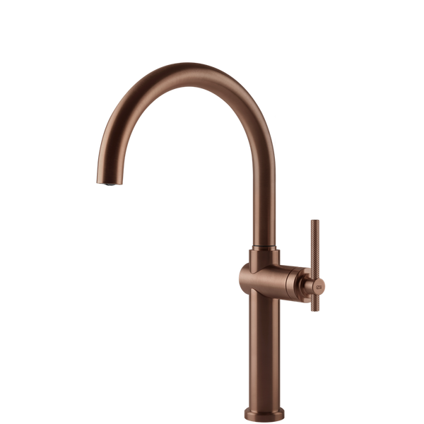 Gessi Habito Goose Neck Swivel Mixer Brushed Copper