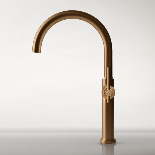 Gessi Habito Goose Neck Swivel Mixer Warm Bronze