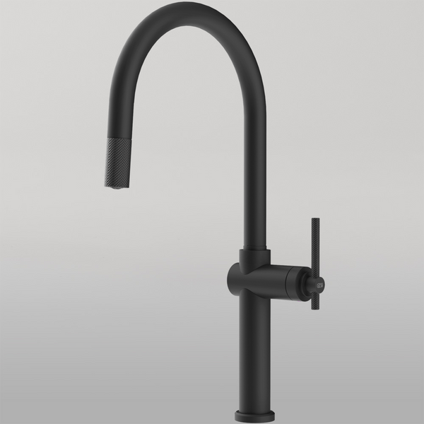 Gessi Habito Goose Neck Pull Out Mixer Matte Black