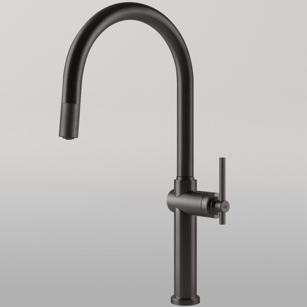 Gessi Habito Goose Neck Pull Out Mixer Brushed Black