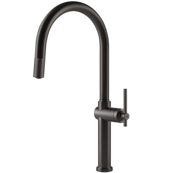 Gessi Habito Goose Neck Pull Out Mixer Brushed Black