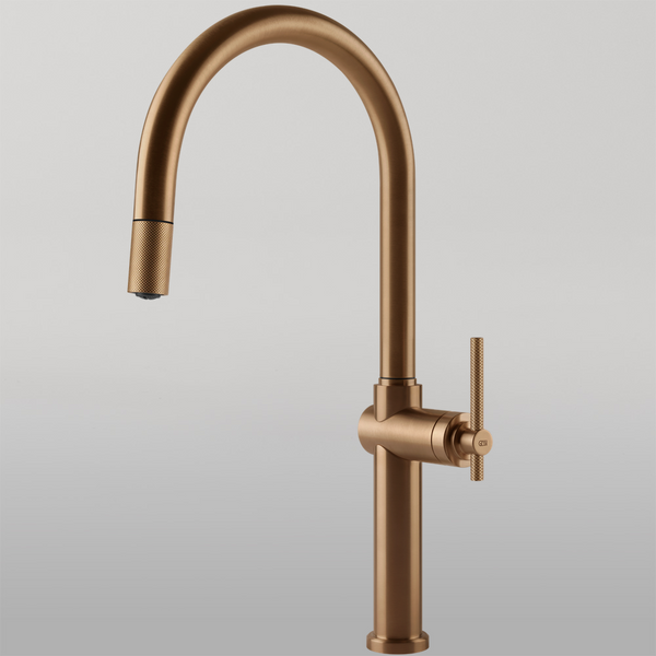 Gessi Habito Goose Neck Pull Out Mixer Warm Bronze
