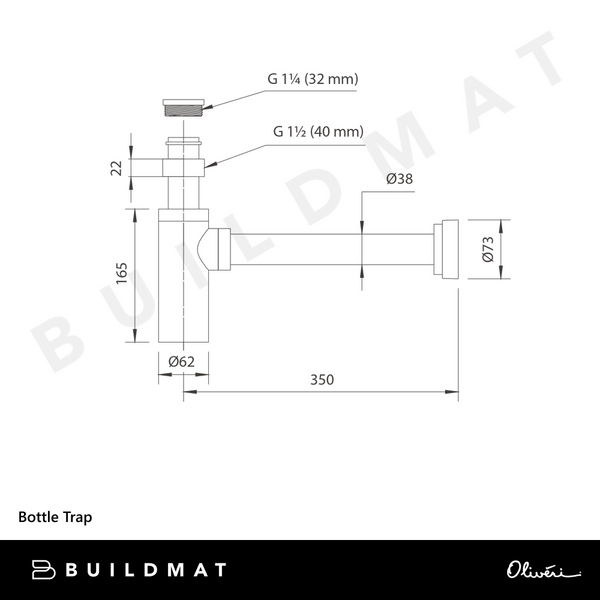 Oliveri Bottle Trap Gloss White