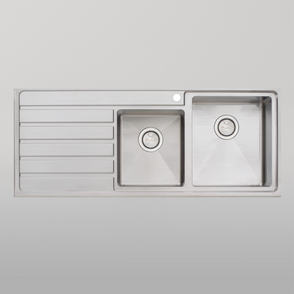 Oliveri Apollo 1 And 3/4 Bowl Sink With Left Drainboard Stainless Steel