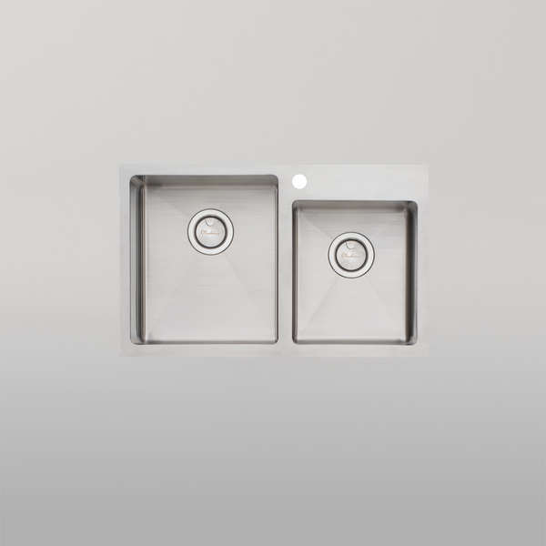 Oliveri Apollo 1 And 3/4 Offset Bowl Sink Stainless Steel