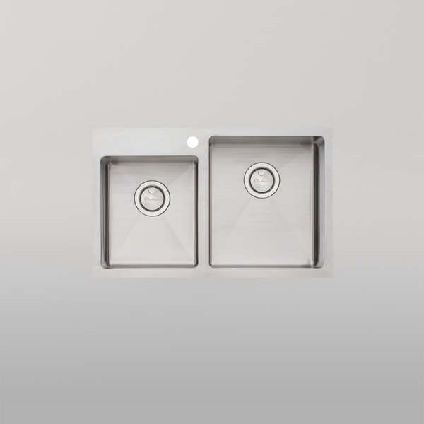 Oliveri Apollo 1 And 3/4 Offset Bowl Sink Stainless Steel