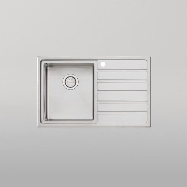 Oliveri Apollo Single Bowl Sink With Right Drainboard Stainless Steel