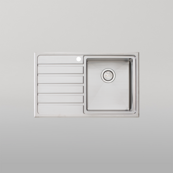 Oliveri Apollo Single Bowl Sink With Left Drainboard Stainless Steel