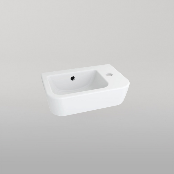 Oliveri Dublin Compact Wall Hung Basin With Tap Landing Right White