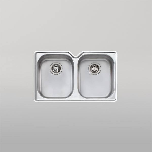Oliveri Diaz Double Bowl Undermount Sink Stainless Steel