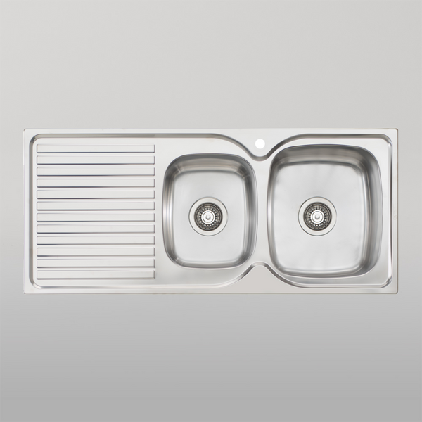 Oliveri Endeavour 1 And 3/4 Bowl Sink With Left Drainboard and Taphole Stainless Steel