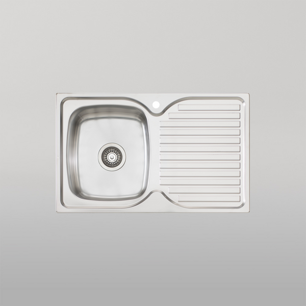 Oliveri Endeavour Single Bowl Sink With Right Drainboard Stainless Steel
