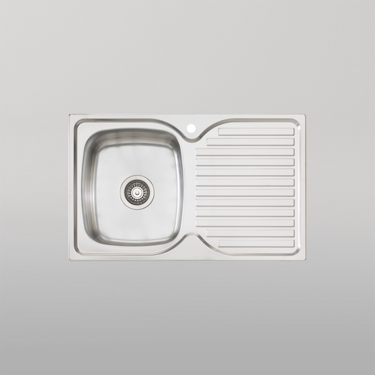 Endeavour Single Bowl Sink With Right Drainboard Stainless Steel