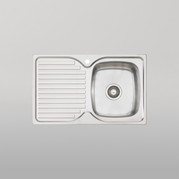 Oliveri Endeavour Single Bowl Sink With Left Drainboard Stainless Steel