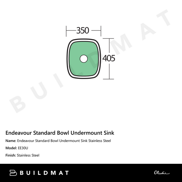 Oliveri Endeavour Standard Bowl Undermount Sink Stainless Steel
