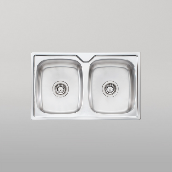 Oliveri Endeavour Double Bowl Topmount Sink Stainless Steel