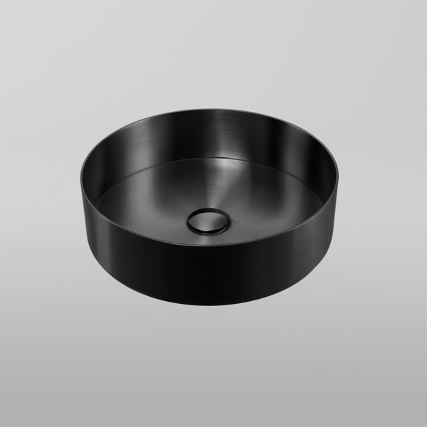 Oliveri Milan Round Stainless Steel Counter Top Basin Black