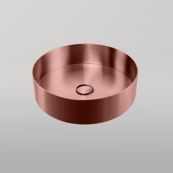 Oliveri Milan Round Stainless Steel Counter Top Basin Copper