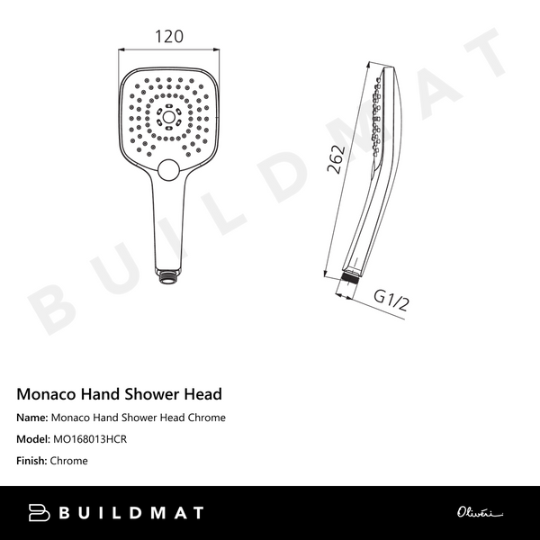 Oliveri Monaco Hand Shower Head Chrome