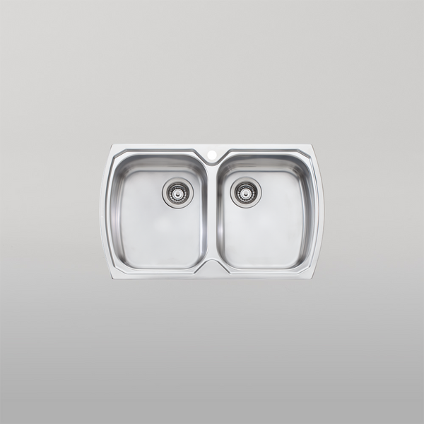 Oliveri Monet Double Bowl Topmount Sink Stainless Steel