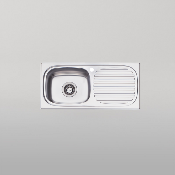 Oliveri Martini Single Bowl Sink With Right Drainboard Stainless Steel