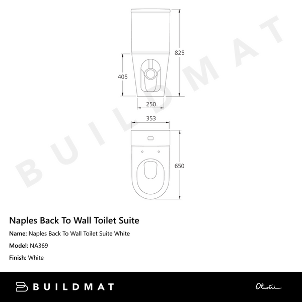 Oliveri Naples Back To Wall Toilet Suite White