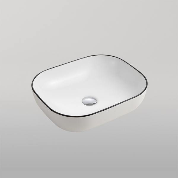 Oliveri Naples Black Line Counter Top Basin White