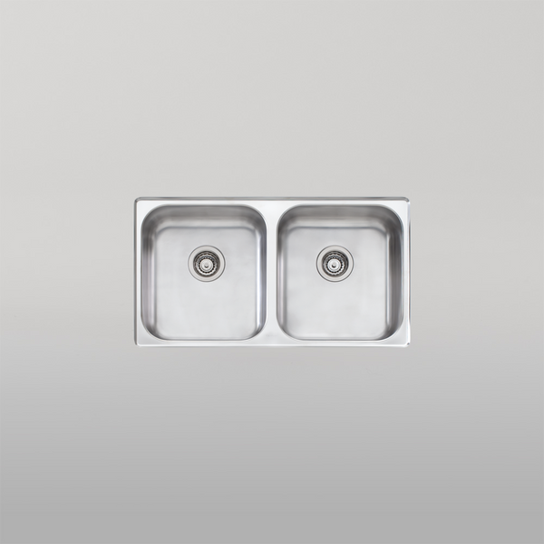 Oliveri Nu-Petite Double Bowl Undermount Sink Stainless Steel