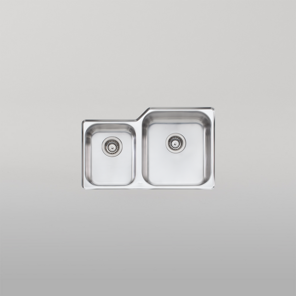 Oliveri Nu-Petite 1 And 3/4 Bowl Undermount Sink Stainless Steel