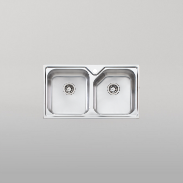 Oliveri Nu-Petite Double Bowl Topmount Sink Stainless Steel