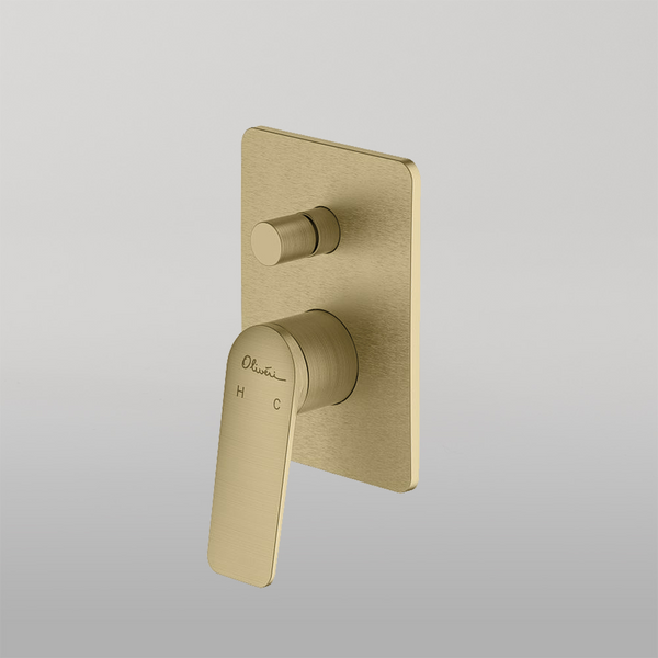 Oliveri Paris Wall Mixer With Diverter Classic Gold
