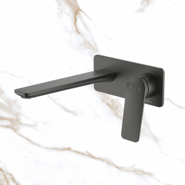 Oliveri Paris Wall Mixer Set Complete Kit Gunmetal Lead Free