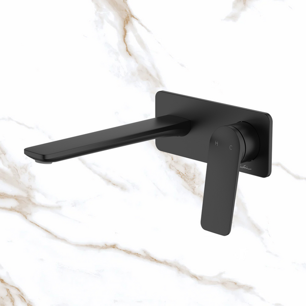 Oliveri Paris Wall Mixer Set Complete Kit Matte Black Lead Free
