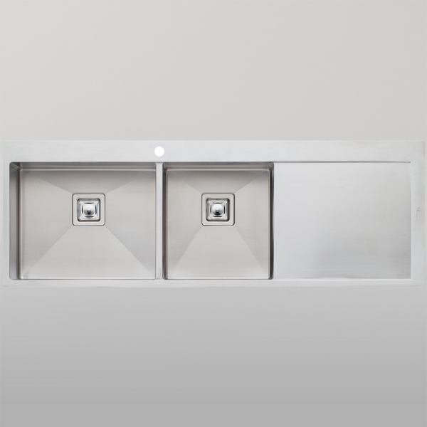 Oliveri Professional Series 1 And 3/4 Bowl Topmount Sink With Right Drainboard Stainless Steel