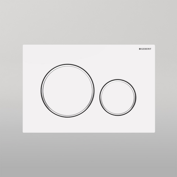 Oliveri Concealed Cistern Flush Plate With Round Buttons White