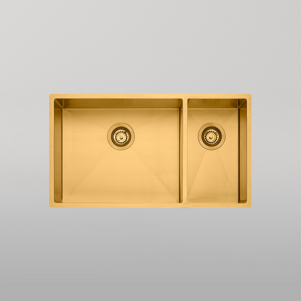 Oliveri Spectra 1 And 1/2 Bowl Sink Brushed Gold