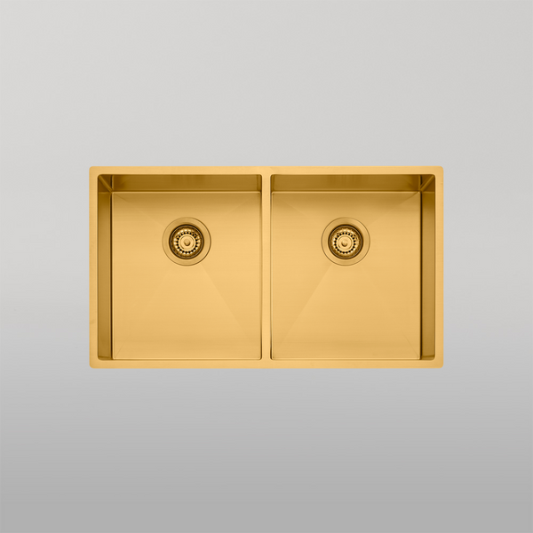 Oliveri Spectra Double Bowl Sink Brushed Gold